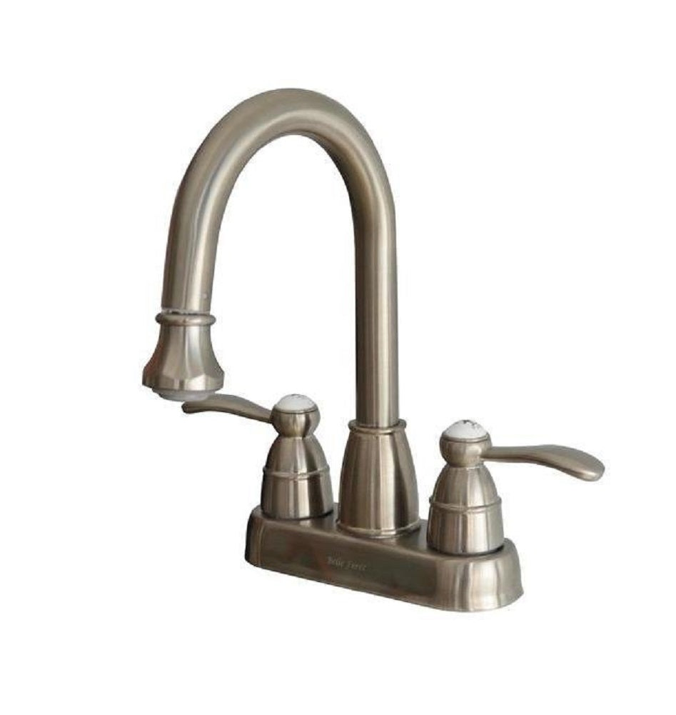 Belle Foret 4" Centerset 2-Handle High-Arc Bathroom Faucet, Stainless Steel