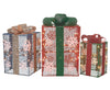 Holiday Time Light-Up Set of 3 Gift Boxes 10", 12" & 14"