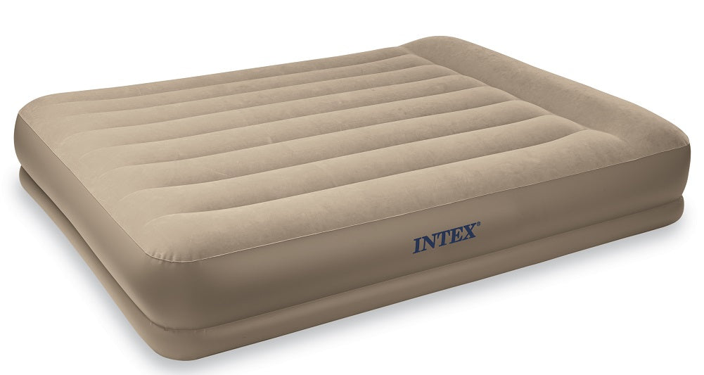 Intex Pillow Rest Mid-Rise Airbed with Built-in Pillow and Electric Pump, Que...