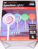 LED Lightshow SynchroLights Color Changing Pathway Peppermint Stakes, Set of 4