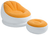 INTEX Inflatable Colorful Cafe Chaise Lounge Chair w/ Ottoman - Orange | 68572E