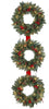 Martha Stewart Living 60 in. Winslow 3-Ring Artificial Wreath with 25 Clear