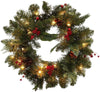 Martha Stewart Living 60 in. Winslow 3-Ring Artificial Wreath with 25 Clear