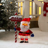Holiday Time 32" Light Up Tinsel Santa with North Pole Sign