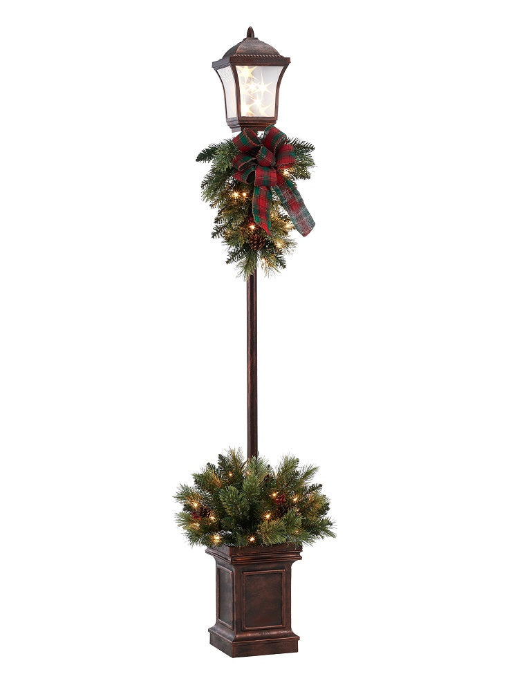 Holiday Time 6-Foot Pre-Lit Victorian Christmas Lamp Post Tree, Clear Lights