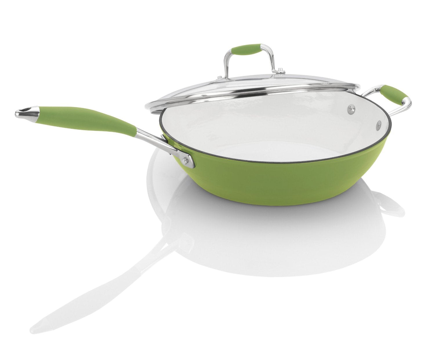 Michelle B by Fagor Cast Iron Lite Fryer with Lid Lemon Lime 4 and half Quart