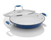 Fagor Michelle B 12 Inch Cast Iron Lite Chef Pan with Glass Lid Blue