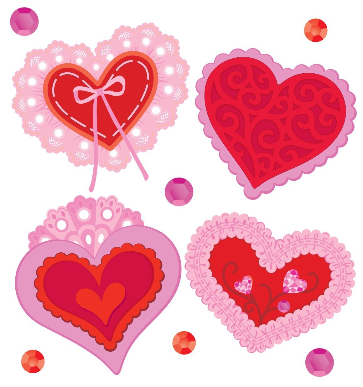 Jolee's Boutique Lace Hearts Dimensional Stickers