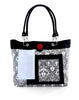 2 Red Hens Rooster Diaper Bag, Grey Damask
