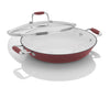 Fagor Michelle B. 12-Inch Cast Iron Lite Chef's Pan with Glass Lid, Red