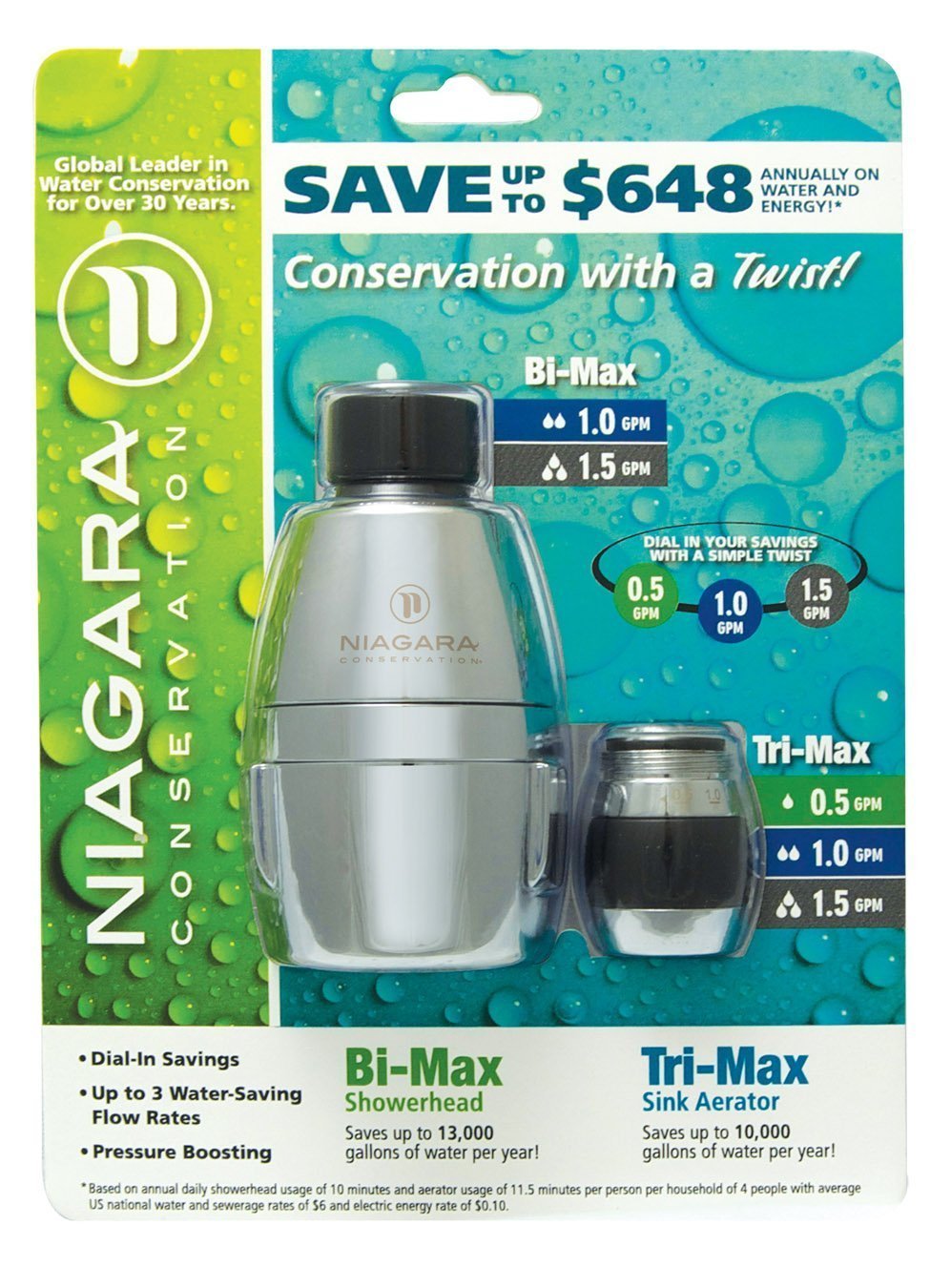 Niagara Bi-max Showerhead & Tri-max Sink Aerator