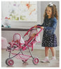 Member's Mark Deluxe Twin Jogger Stroller Pink trim with Multi-Color Dots