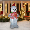 Holiday Time 7 FT Tall Polar Bear Airblown Inflatable with Red Hat, Vest & Tie