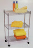 3 Shelf Rolling Cart Chrome Finish