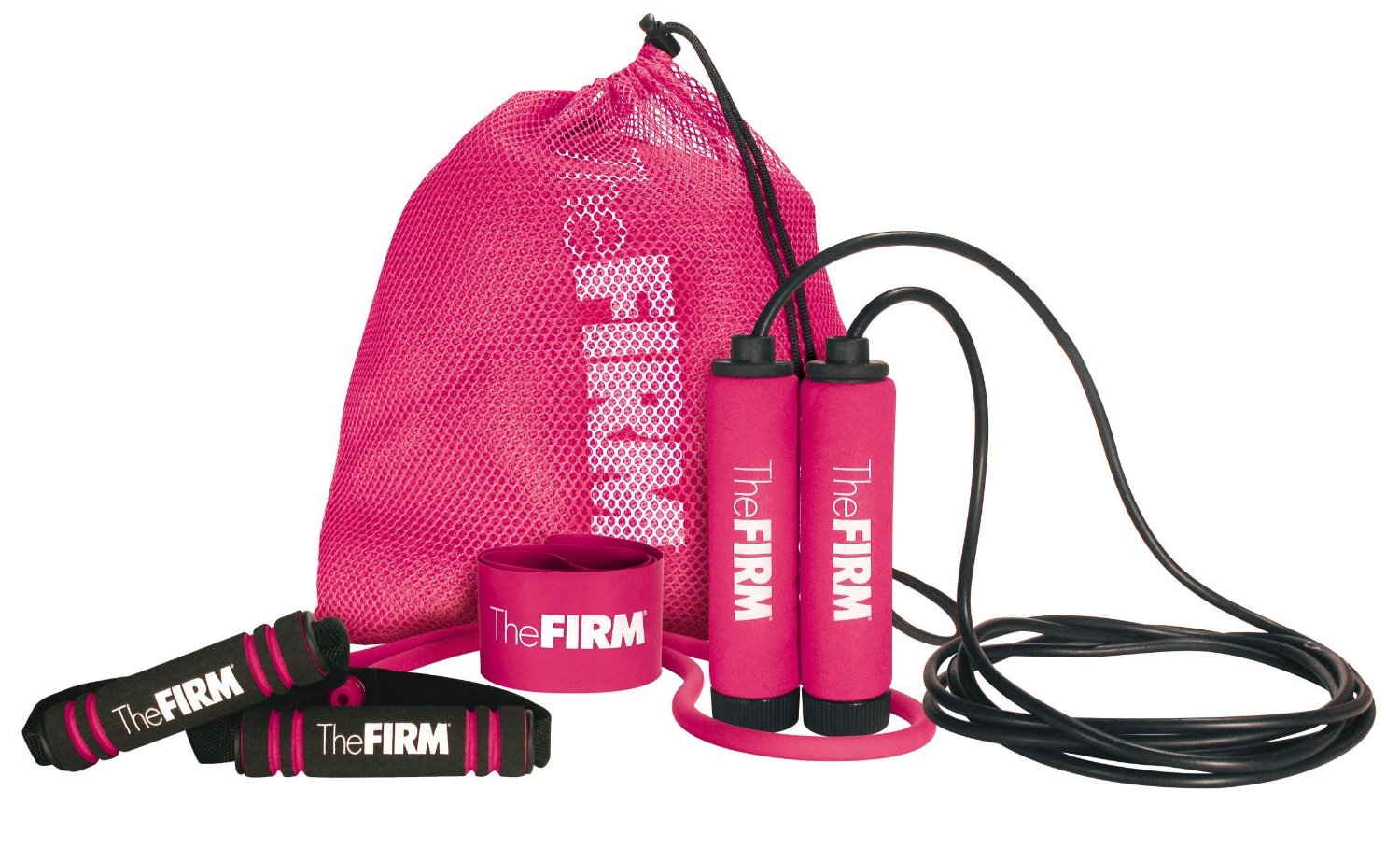 The FIRM Cardio To Go Kit jump rope toning cord resistance loop