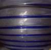 Hand Blown Swirl Table Top Grazing Ball with Stand, Blue