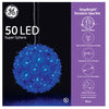 GE StayBright Hanging Super Sphere with 50 LED Lights Blue