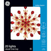 GE 9.5-in Pre-Lit Holiday Classics 20-Lights Beaded Red/Gold Tree Topper