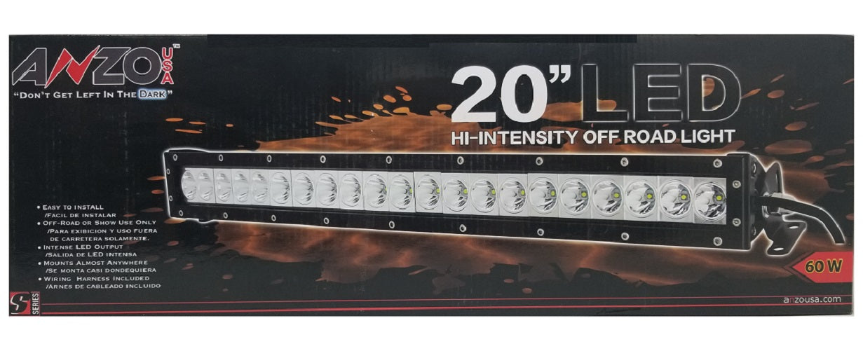 AnzoUSA 20" LED Hi-Intensity Off Road Light Bar 5000 Lumens 60 Watts