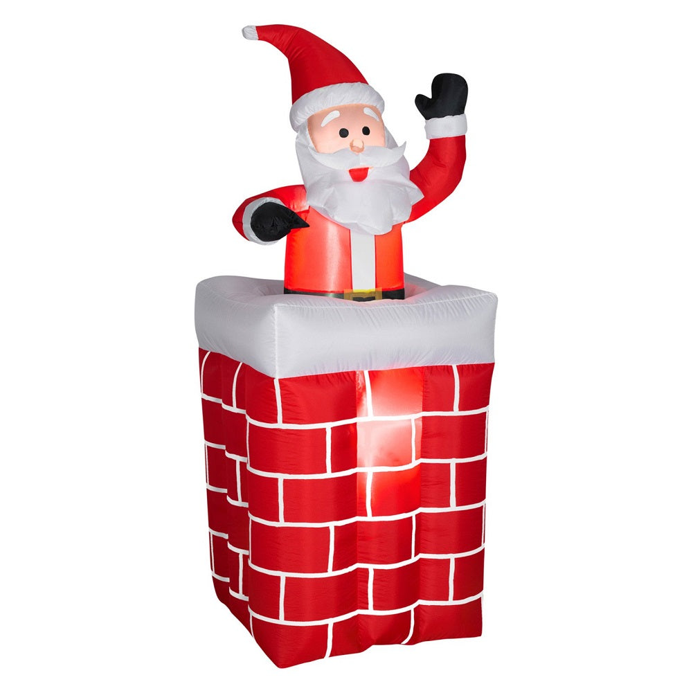 Holiday Time 5 FT Animated Santa Pop-Up From Chimney Airblown Inflatable