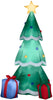 Gemmy Airblown Inflatable Christmas Tree Decorated With Ornaments and Presents Beside It