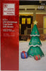 Gemmy Airblown Inflatable Christmas Tree Decorated With Ornaments and Presents Beside It
