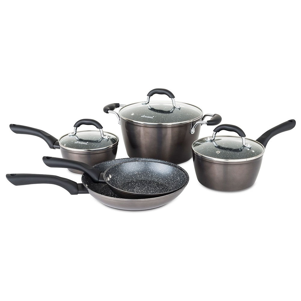 Allrecipes 8-Piece Sizzle Sensor Nonstick Cookware Set, Graphite | My ...