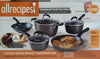 Allrecipes 8-Piece Sizzle Sensor Nonstick Cookware Set, Graphite