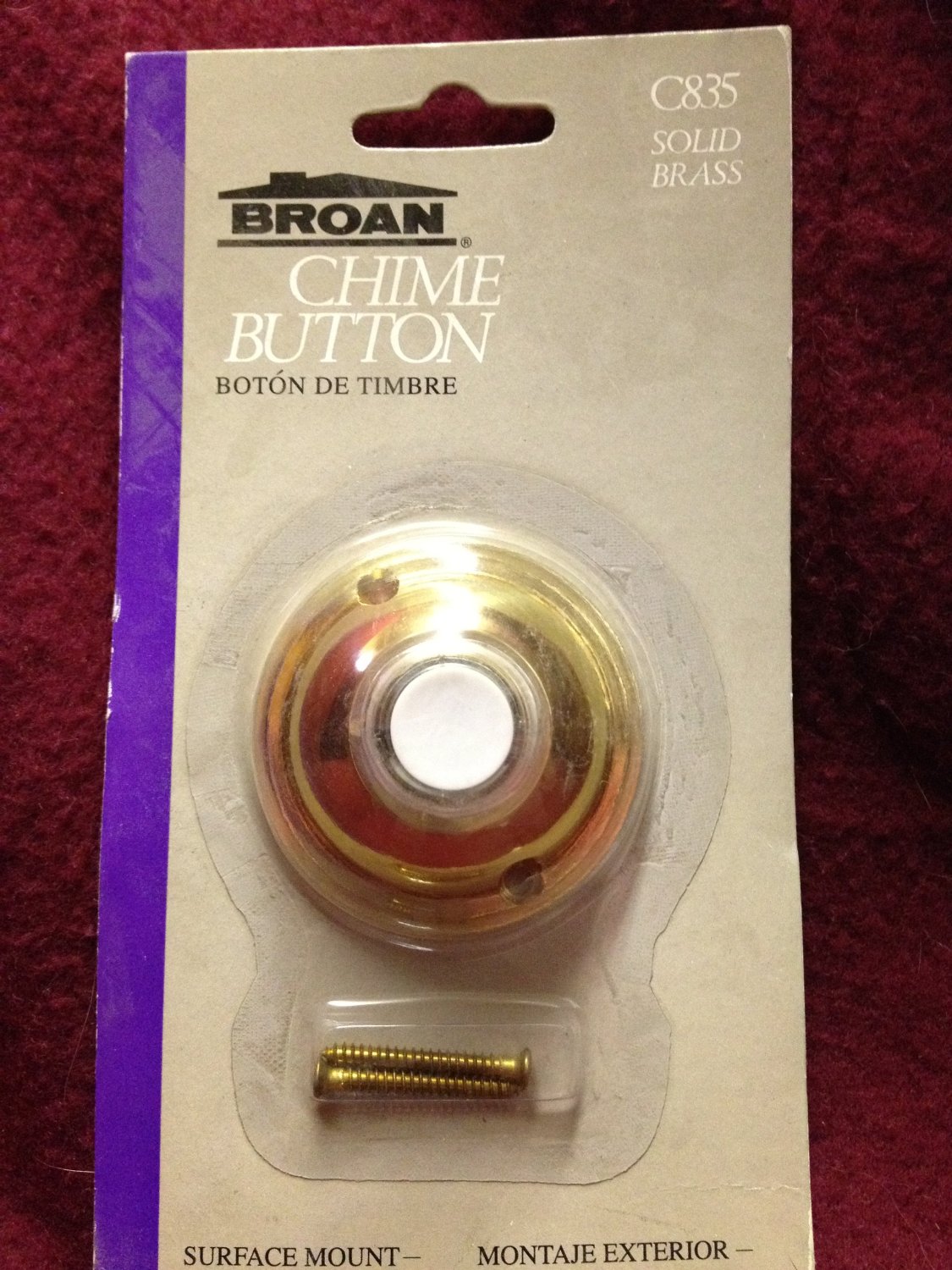 Broan Chime Button Solid Brass C835