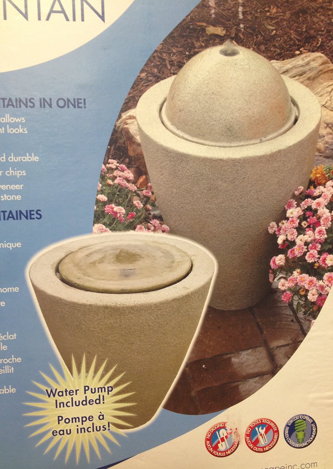 78030 Granite Transition Garden Fountain Large with Pump