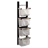 Winsome Wood Storage-Magazine Rack with 4 Canvas Baskets, Espresso