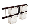 Winsome Wood Storage-Magazine Rack with 4 Canvas Baskets, Espresso