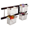 Winsome Wood Storage-Magazine Rack with 4 Canvas Baskets, Espresso