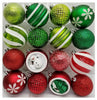 CG Hunter Holiday 52-Piece Shatter Resistant Ornaments, Green, Red & White