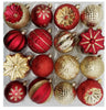 CG Hunter Holiday 52-Piece Shatter Resistant Ornaments, Red & Gold