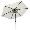 Sun-Ray 9' Solar Lighted Patio Umbrella, Cream