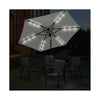 Sun-Ray 9' Solar Lighted Patio Umbrella, Buff Beige