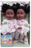 Celebrating Twins 15" Vinyl Twin African American Baby Doll Set Plush Lamb