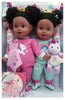 Celebrating Twins 15" Vinyl Twin African American Baby Doll Set Plush Unicorn