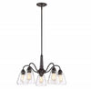 Altair Lighting Reversible LED 5 Arm Dimmable Chandelier, Satin Bronze Finish