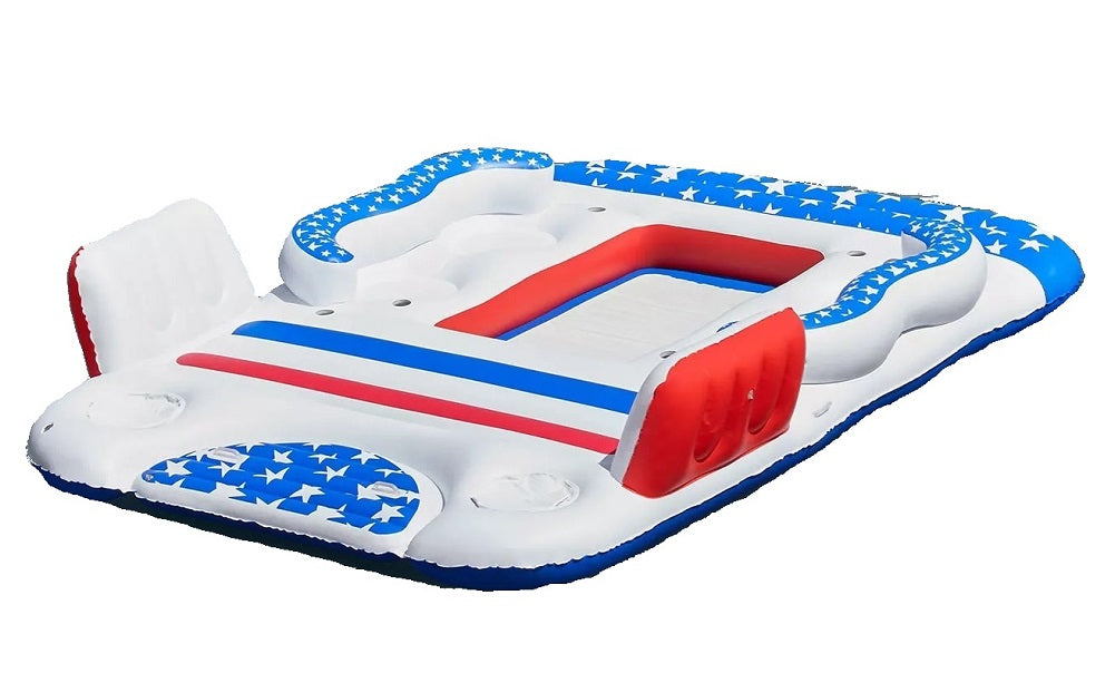 Member's Mark 6-Person Inflatable Paradise Island Float 166" X 119" X 30" Americana
