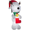 Peanuts Lighted Snoopy Woodstock in Stocking Christmas Inflatable 10FT Tall
