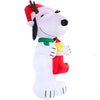 Peanuts Lighted Snoopy Woodstock in Stocking Christmas Inflatable 10FT Tall