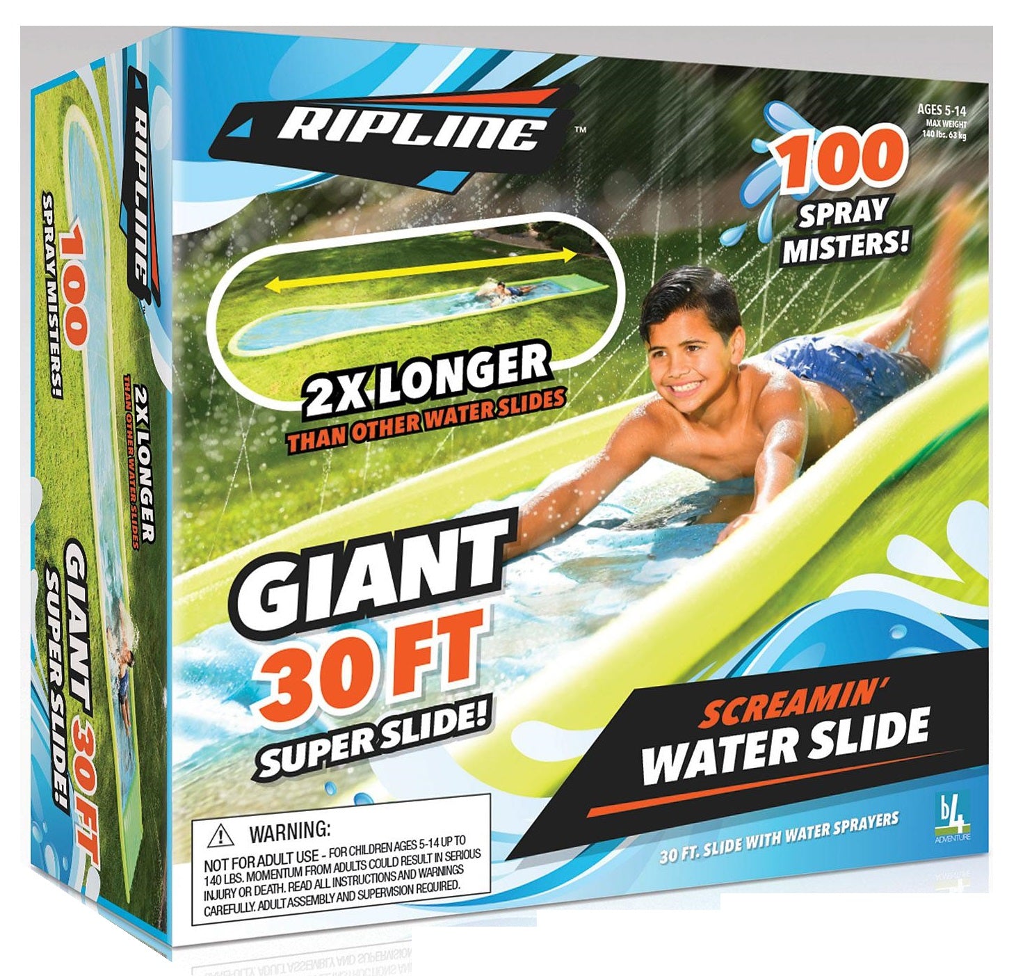 Ripline Giant 30' Screamin Water Slide with Sprayers