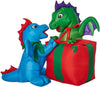 Gemmy Inflatable Baby Dragons with Present 5 ft Holiday Time