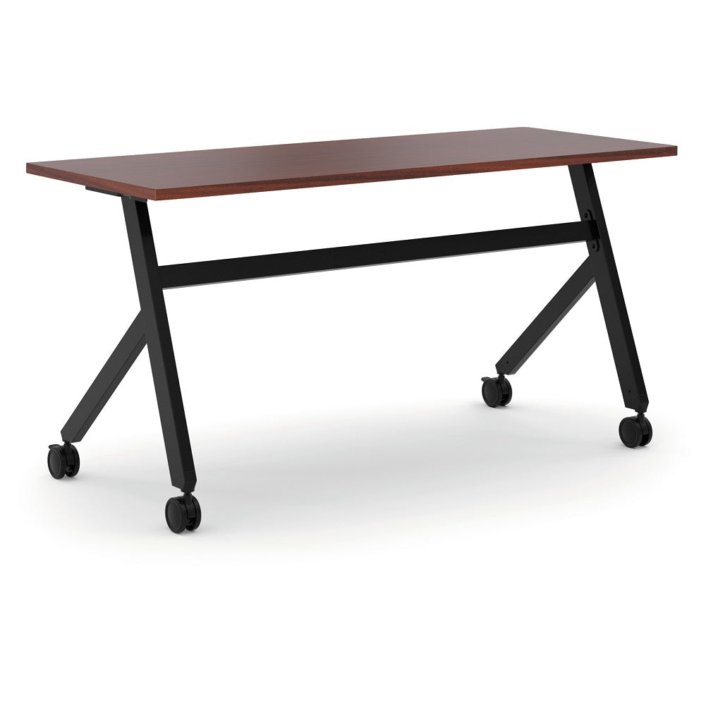 HON basyx Assemble Fixed Base Multi-Purpose Table, 60-Inch, Chestnut/Black