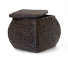 Baum Square Lined Rush Storage Ottoman, Espresso Rush