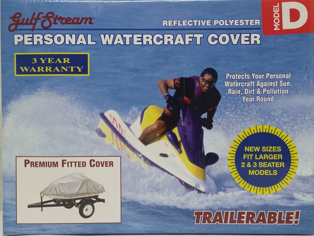 Personal Watercraft Cover Fits 2 & 3 Seater Model D 124" x 48" x 42" - Silver