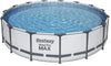 Bestway 56687E Pro MAX Above Ground 15ft x 42in Steel Frame Round Pool Set Gray