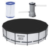 Bestway 56687E Pro MAX Above Ground 15ft x 42in Steel Frame Round Pool Set Gray